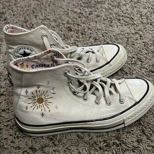 Converse High-Top Sneakers with Celestial Design